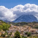 Vista panoramica della montagna con il villaggio dei sogni incastonato tra le vette.